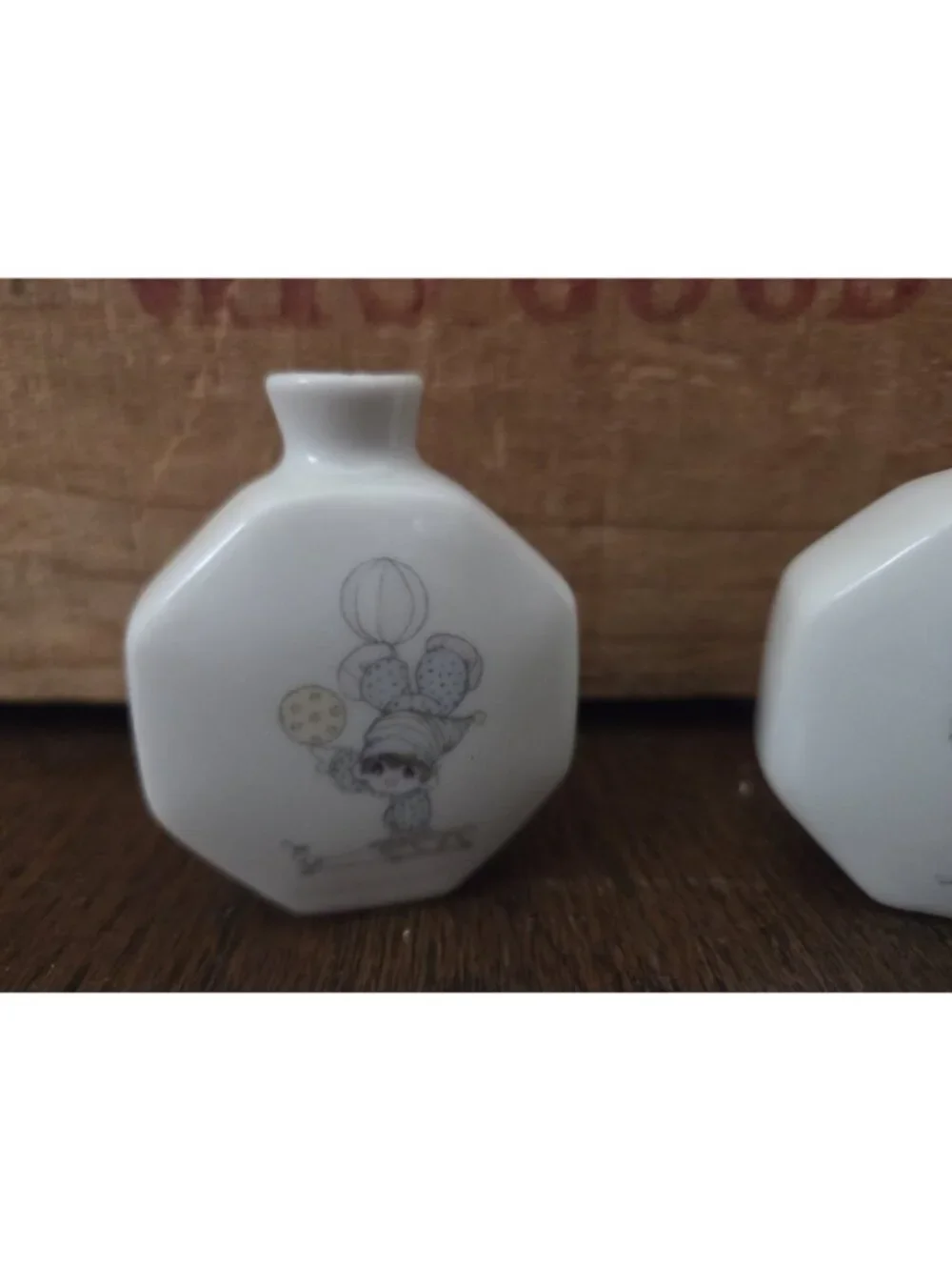 Lot Of 2 Tiny Vintage Precious Moments Vases